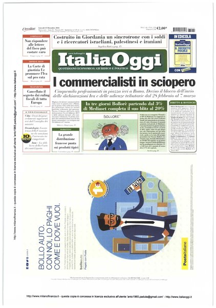 Italia oggi : quotidiano di economia finanza e politica